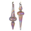 Melrose Finials>12Ct Purple And Bronze Irredescent Glass Christmas Finial Drop Ornaments 6"