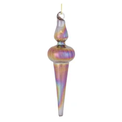 Melrose Finials></noscript>12Ct Purple And Bronze Irredescent Glass Christmas Finial Drop Ornaments 6