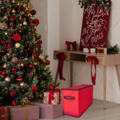 Northlight Ornament Storage></noscript>96Ct Red And Black Zip Up Christmas Ornament Storage Tub