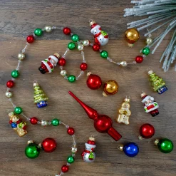 Northlight Miniatures></noscript>18Ct Red And Green Beaded Garland With Christmas Ornaments 30