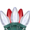 Northlight 25Ct Red And Pure White Led C7 Christmas Lights - 16Ft Green Wire