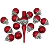 Northlight Balls>15Ct Red And White Frosted Tree Topper With Christmas Ball Ornaments
