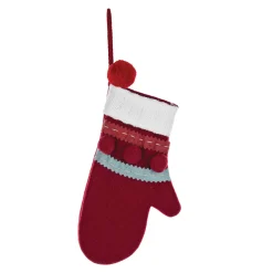 Melrose Stockings>24Ct Red And White Plush Mitten Christmas Ornaments 8.5"