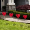 Northlight 4Ct Red Heart Valentine's Day Pathway Marker Lawn Stakes, Clear Lights