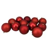Northlight Shatterproof>12Ct Red Shatterproof 4-Finish Christmas Ball Ornaments 4" (100Mm)