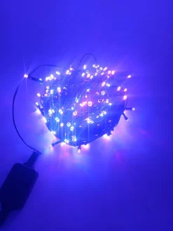Hi-Line Gifts 200Ct Rgb Led Multi Function Timed Pattern Christmas String Light Set, 65.25Ft Black Wire