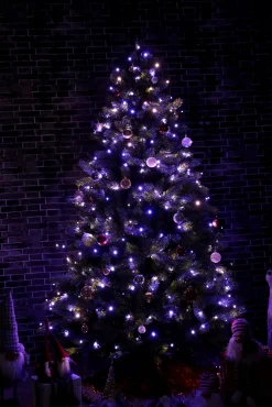 Hi-Line Gifts 200Ct Rgb Led Multi Function Timed Pattern Christmas String Light Set, 65.25Ft Black Wire
