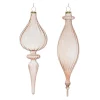 Melrose Finials>6Ct Ribbed Glass Finial Christmas Ornaments 9"