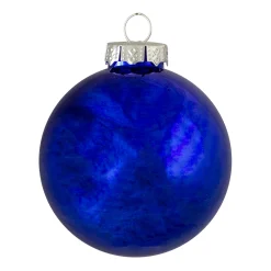Northlight Glass Balls></noscript>4Ct Royal Blue 2-Finish Glass Christmas Ball Ornaments 4