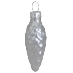 Whitehurst Pine Cones>56Ct Shiny Silver Glass Pinecone Christmas Ornaments 1.5" (38Mm)