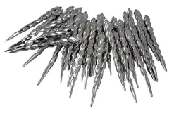 Northlight Icicles>36Ct Shiny Silver Shatterproof Icicle Christmas Ornaments 5"