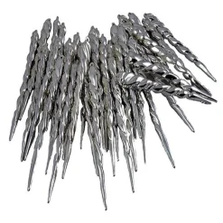 Northlight Icicles>36Ct Shiny Silver Shatterproof Icicle Christmas Ornaments 5"