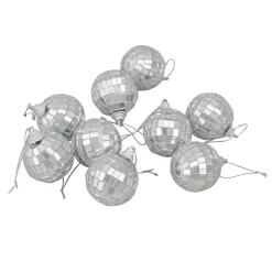 Northlight Balls>9Ct Silver Splendor Mirrored Glass Disco Ball Christmas Ornaments 1.5" (40Mm)