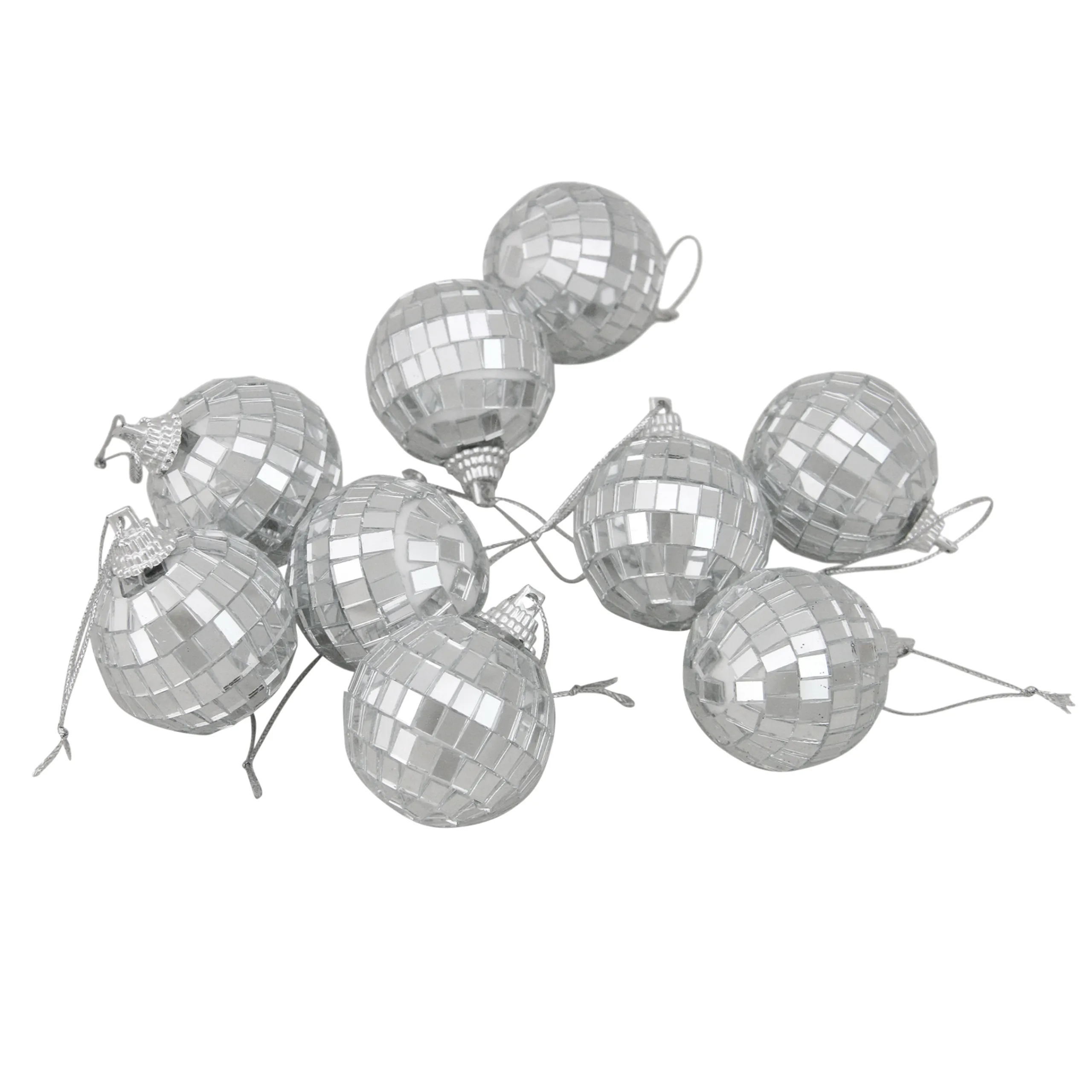 Northlight Balls>9Ct Silver Splendor Mirrored Glass Disco Ball Christmas Ornaments 1.5" (40Mm)