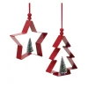 Melrose Stars>6Ct Star And Pine Tree Cookie Cutter Christmas Ornaments 4.75"