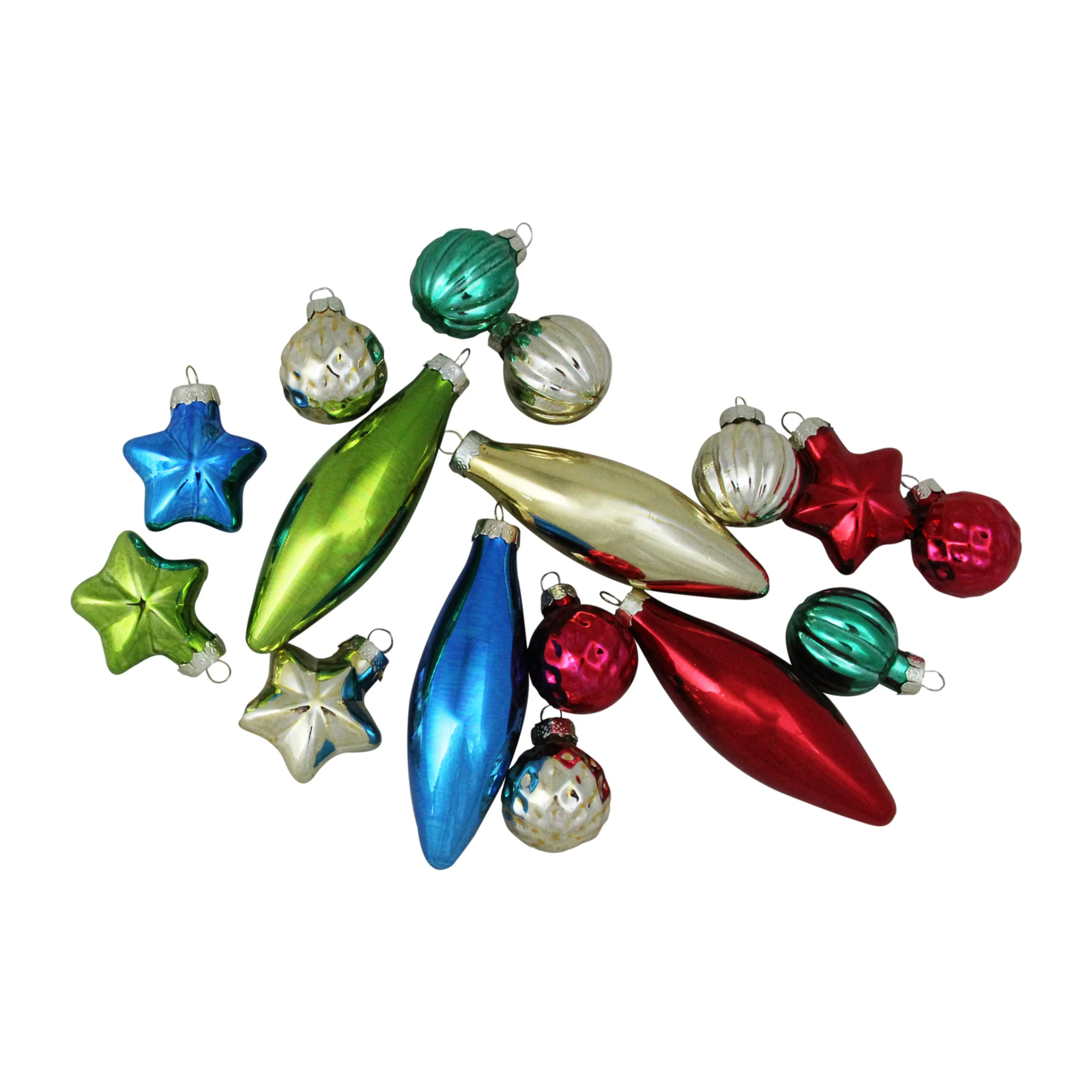 Northlight Finials>16Ct Vibrantly Colored Shiny Shatterproof Finial And Star Christmas Ornaments 4" (100Mm)
