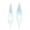 Melrose Finials>12Ct White And Blue Beaded Glass Christmas Drop Ornaments 9"