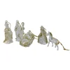 CC Christmas Decor Nativity & Religious>432Ct White And Gold Glittered Nativity Figurine Christmas Ornaments 3"