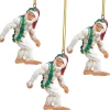 Outdoor Living and Style Snowmen>3Ct White And Red Abominable Snowman Yeti Christmas Ornament 3"