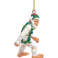 Outdoor Living and Style Snowmen>3Ct White And Red Abominable Snowman Yeti Christmas Ornament 3"