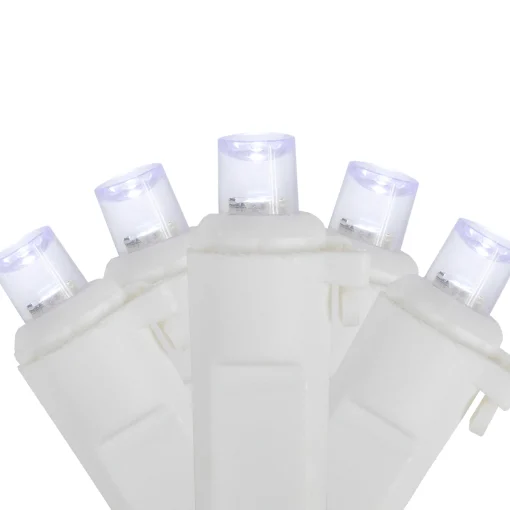Northlight 50Ct White Led Wide Angle Christmas String Lights, 16.25Ft White Wire