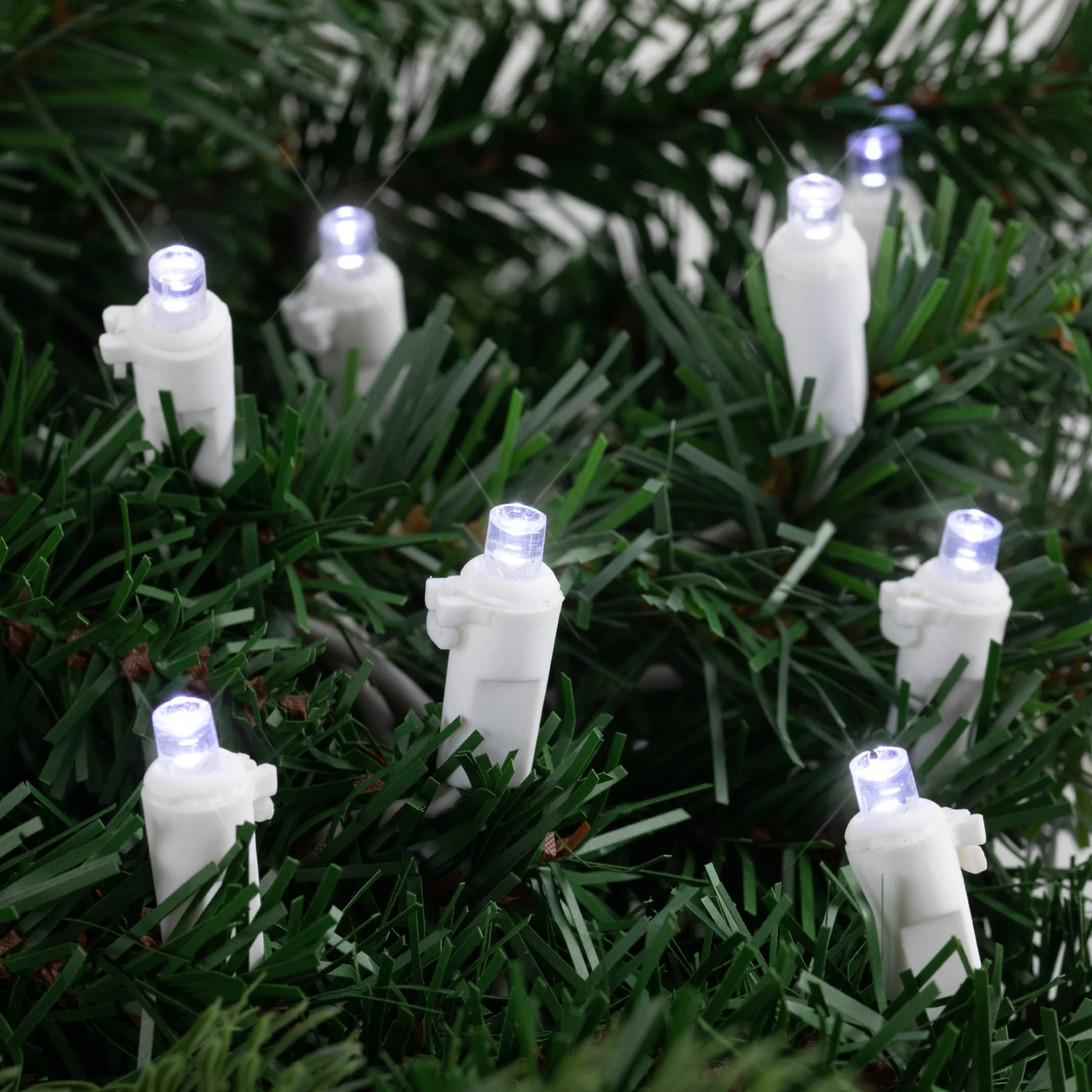 Northlight 50Ct White Led Wide Angle Christmas String Lights, 16.25Ft White Wire