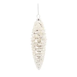 Melrose Pine Cones>12Ct White Pinecone Christmas Drop Ornaments 7.25"