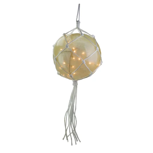 Barcana 35Ct White Roped Light Ball Outdoor Christmas Decor 14.25"