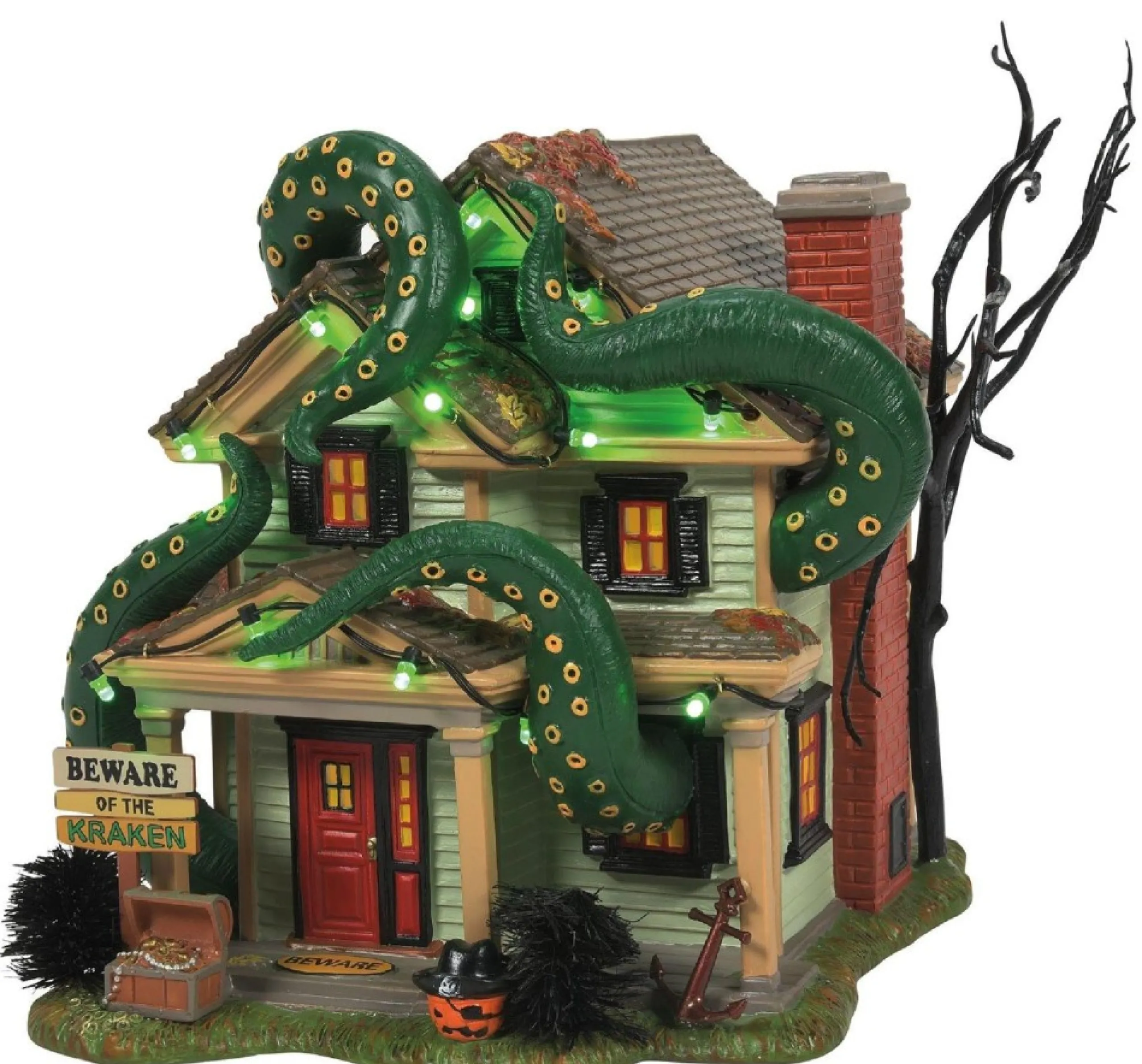Christmas Villages*Department 56 Snow Village Halloween The Kraken House Lighted Building #6011436