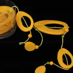 Specialty Garland*The Ribbon People Dijon Yellow Fuzzy Felt Flower Garland 59" X 19.8 Yards