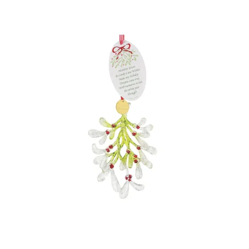 Enesco Inspirational> Faceted Acrylic Mistletoe Kisses Christmas Ornament