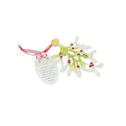 Enesco Inspirational></noscript> Faceted Acrylic Mistletoe Kisses Christmas Ornament