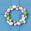 Northlight Floral Stem Easter Egg Spring Grapevine Wreath, Pink And Green 10-Inch
