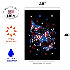 Toland Home Garden Fluttering Freedom Patriotic Outdoor House Flag 40