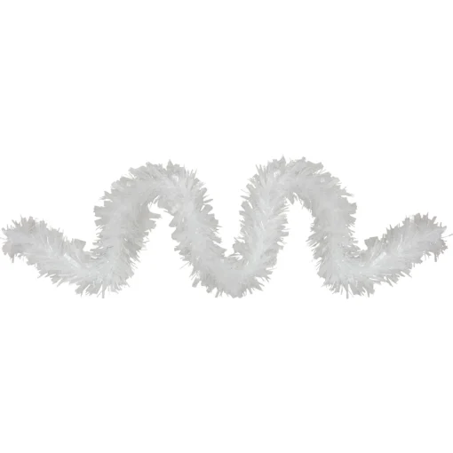 Unlit Garland*Northlight 12Ft Clear And White Snowblush Artificial Tinsel Christmas Garland - Unlit