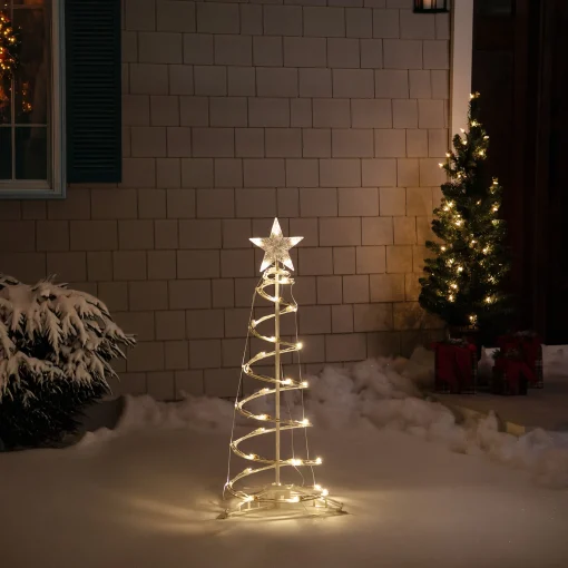 Northlight Spiral Trees>3Ft Led Lighted Spiral Cone Tree Outdoor Christmas Decoration, Warm White Lights