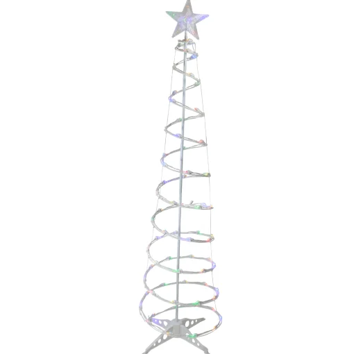 Northlight Spiral Trees>6Ft Led Lighted Spiral Cone Tree Outdoor Christmas Decoration, Multi Lights