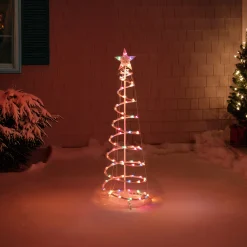 Northlight Spiral Trees></noscript>4Ft Lighted Spiral Christmas Tree With Star Tree Topper, Multi Lights