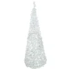 Northlight Pop Up Trees>6Ft Lighted White Tinsel Pop-Up Artificial Christmas Tree, Blue Lights