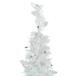 Northlight Pop Up Trees></noscript>6Ft Lighted White Tinsel Pop-Up Artificial Christmas Tree, Blue Lights