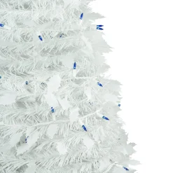 Northlight Pop Up Trees></noscript>6Ft Lighted White Tinsel Pop-Up Artificial Christmas Tree, Blue Lights