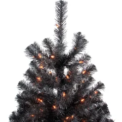 Northlight Black Trees></noscript>4Ft Pre-Lit Black Noble Spruce Artificial Halloween Tree, Orange Lights