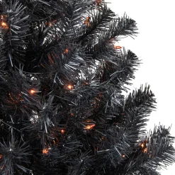 Northlight Black Trees></noscript>4Ft Pre-Lit Black Noble Spruce Artificial Halloween Tree, Orange Lights