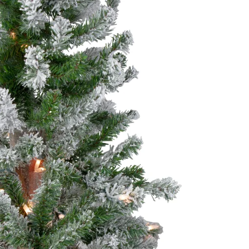 Northlight 4 And 4.5 Feet Tall>4Ft Pre-Lit Flocked Alpine Artificial Christmas Tree, Clear Lights