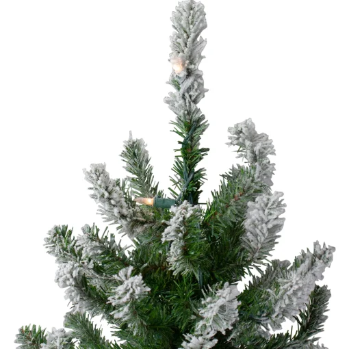 Northlight 4 And 4.5 Feet Tall>4Ft Pre-Lit Flocked Alpine Artificial Christmas Tree, Clear Lights