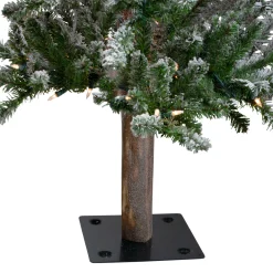 Northlight 4 And 4.5 Feet Tall></noscript>4Ft Pre-Lit Flocked Alpine Artificial Christmas Tree, Clear Lights