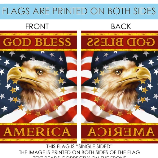 Toland Home Garden Gold And Red God Bless America Outdoor Garden Flag 18" X 12.5"