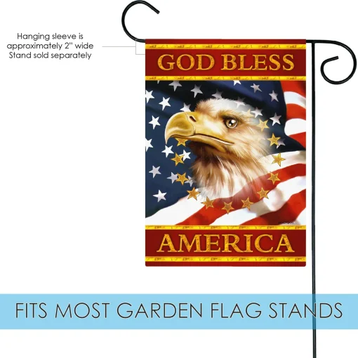 Toland Home Garden Gold And Red God Bless America Outdoor Garden Flag 18" X 12.5"