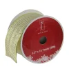 Ribbon*Northlight Gold And White Diagonal Stripe Wired Christmas Craft Ribbon 2.5" X 10 Yards