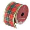 Ribbon*Northlight Green And Red Plaid Wired Christmas Craft Ribbon 2.5" X 10 Yards